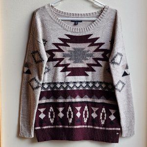 American Eagle Outfitters Aztec Print Scoop Neck Sweater Size Small
